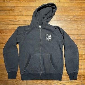 Black Apple Biker zip up hoodie